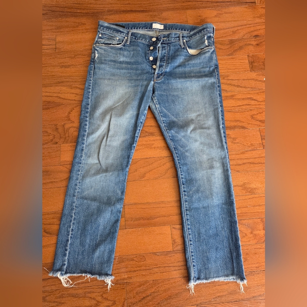 Mother Jeans Size 34 With Distressed Hem